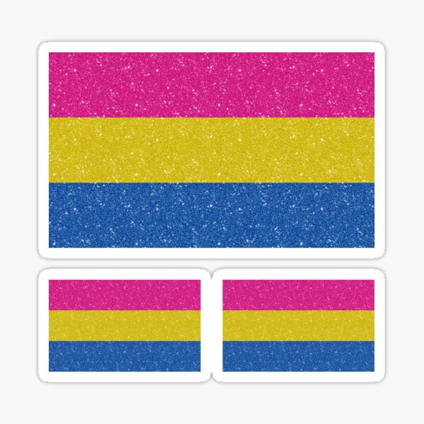 Faux Glitter Pansexual Pride Flag Background Sticker
