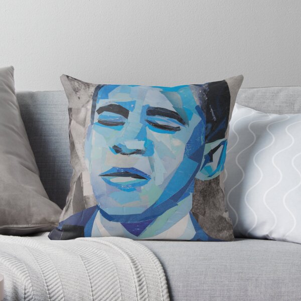 Blue Barack Obama Throw Pillow