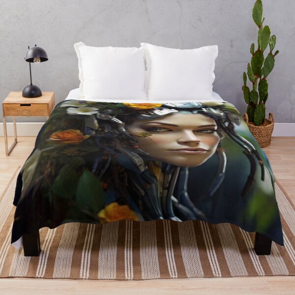 Item preview, Portrait of ecological robot woman designed and sold by jsebouvi.