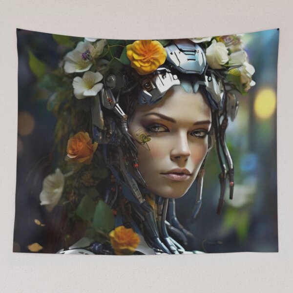 Item preview, Portrait of ecological robot woman designed and sold by jsebouvi.