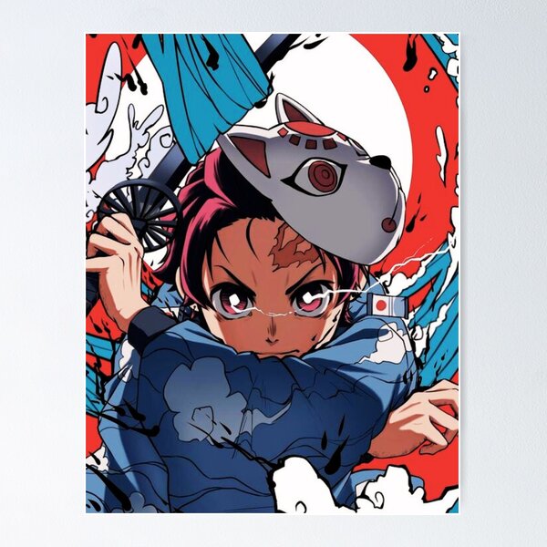 Poster Kimetsu no Yaba Tanjiro Kamada Demon Slayer Nezuko Zenitsu