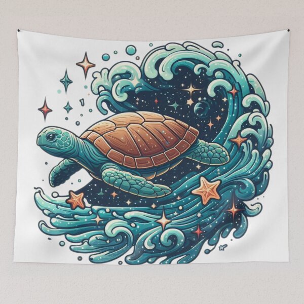 Item preview, Magical Turtle Riding waves designed and sold by FuzyFriendHaven.