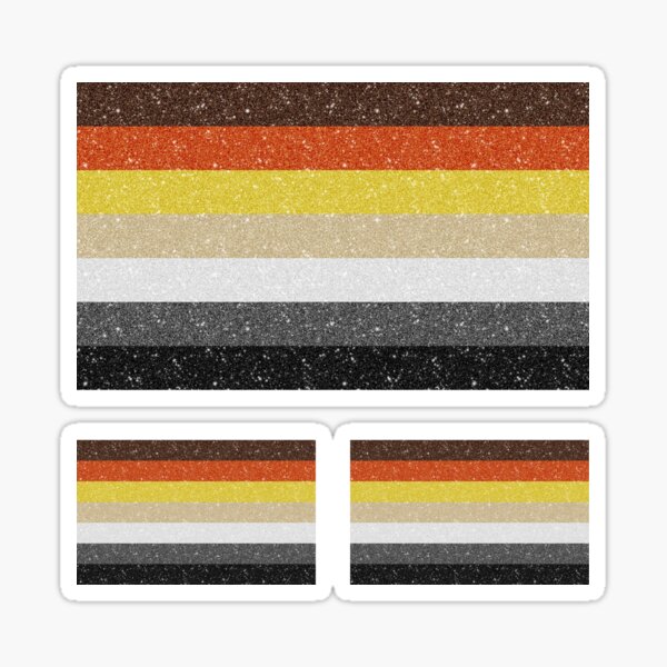 Faux Glitter Gay Bear Pride Flag Background Sticker