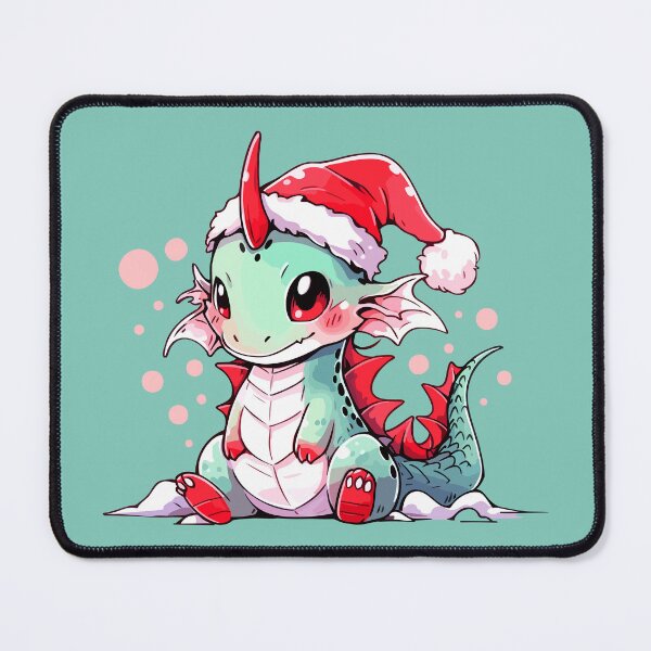 Item preview, cute christmas dragon in santa hat designed and sold by Niktarka.