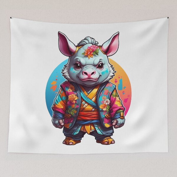 Item preview, Cute ninja rhino. designed and sold by wplamkung.