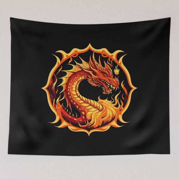 Item preview, Majestic Flame Guardian - Fire Dragon Tee designed and sold by FEBRICAST.