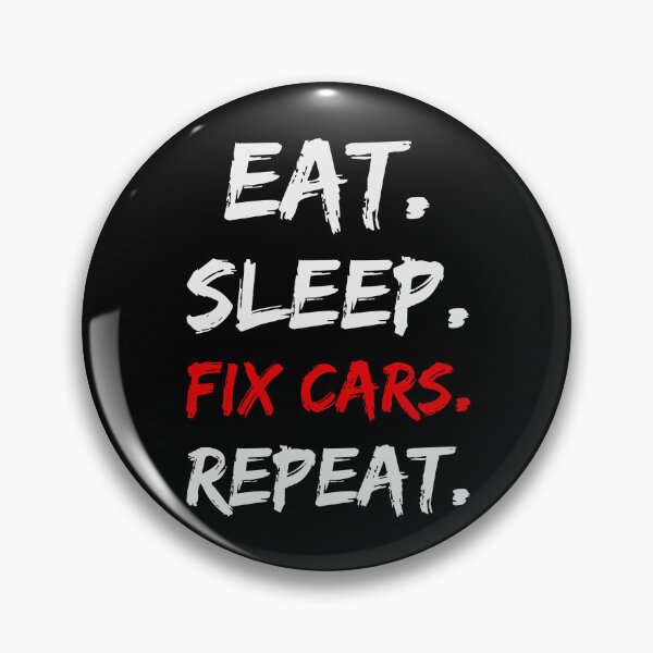 Artikelvorschau, Lustiges Zitat „Eat Sleep Fix Cars Repeat Vintage Mechanic Reparing Car Matching“. entworfen und verkauft von LittleZea.