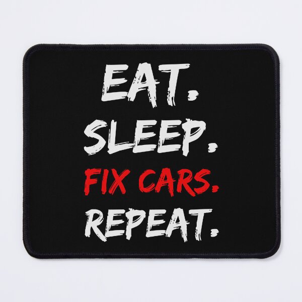 Item preview, Funny Quote Eat Sleep Fix Cars Repeat Vintage Mechanic Reparing Car Matching designed and sold by LittleZea.
