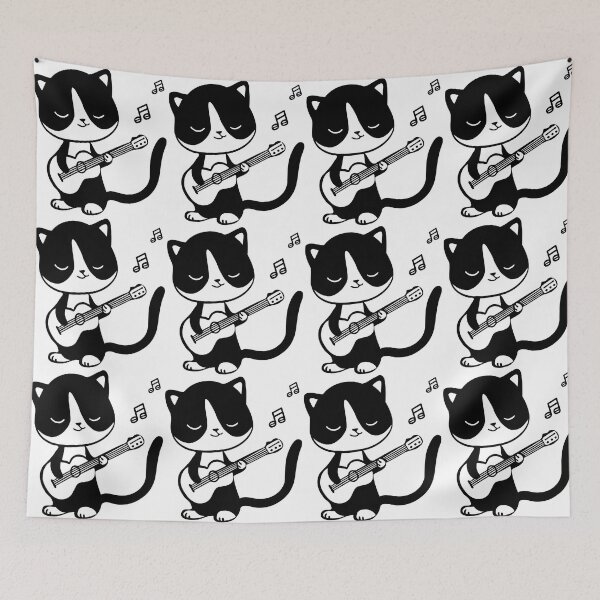 Item preview, Cat playing guitar classic   designed and sold by HippoInkStudio.