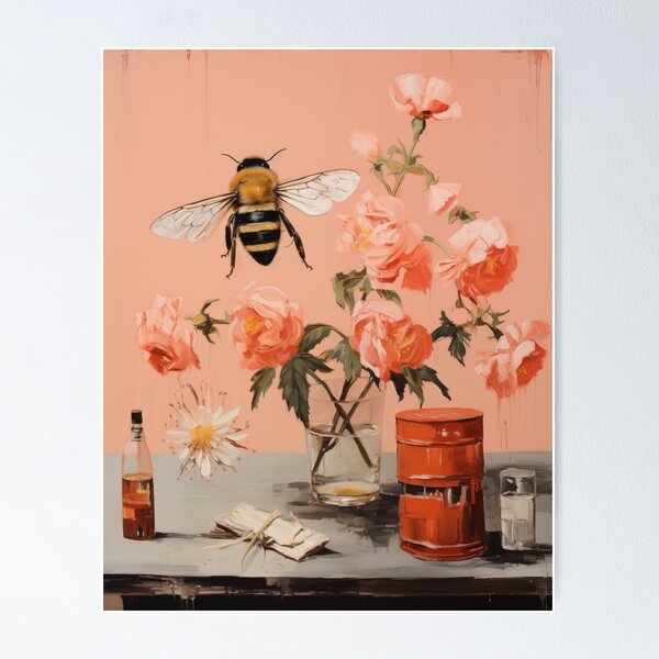 Item preview, Flowers and a bee designed and sold by PricklyPeanut.