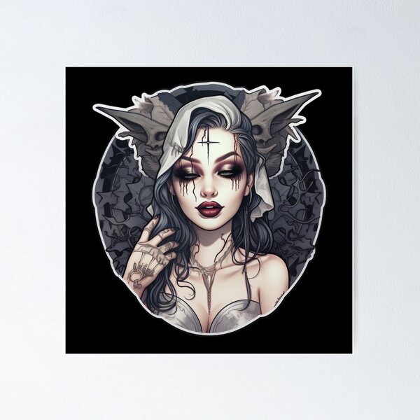 Item preview, Inked Girl Tattooed Cyberpunk designed and sold by Nightarcade.