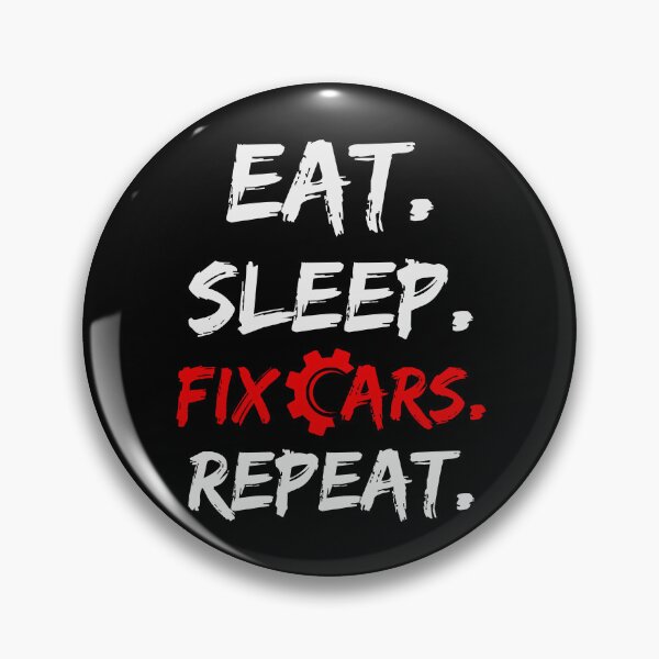 Item preview, Funny Quote Eat Sleep Fix Cars Repeat Vintage Mechanic Gear Reparing Car Matching designed and sold by LittleZea.