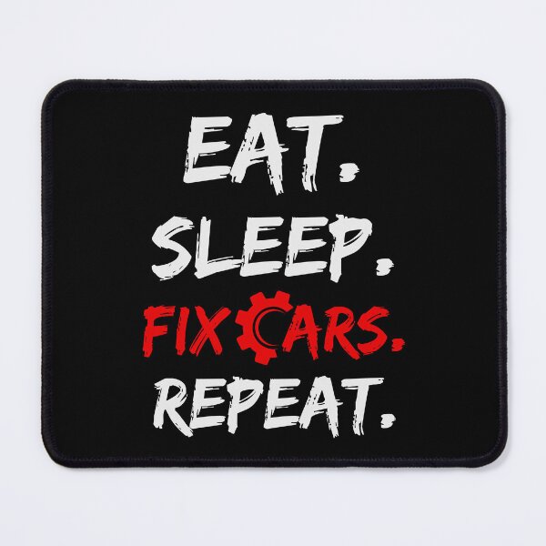 Item preview, Funny Quote Eat Sleep Fix Cars Repeat Vintage Mechanic Gear Reparing Car Matching designed and sold by LittleZea.