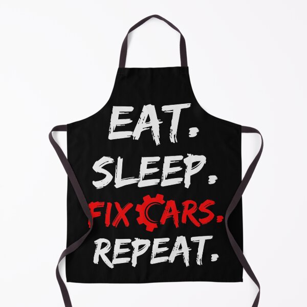 Item preview, Funny Quote Eat Sleep Fix Cars Repeat Vintage Mechanic Gear Reparing Car Matching designed and sold by LittleZea.