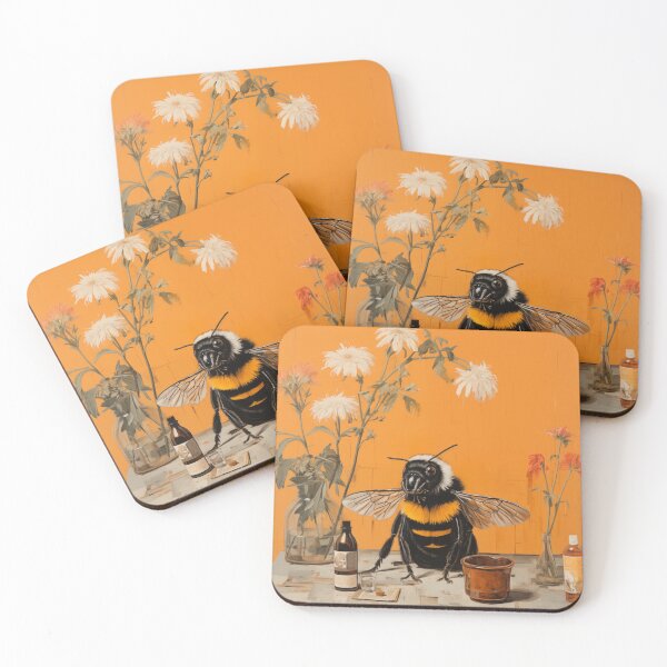 Item preview, Flowers and a sitting bee designed and sold by PricklyPeanut.