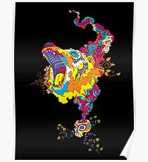 Psychedelic acid bear roar Poster