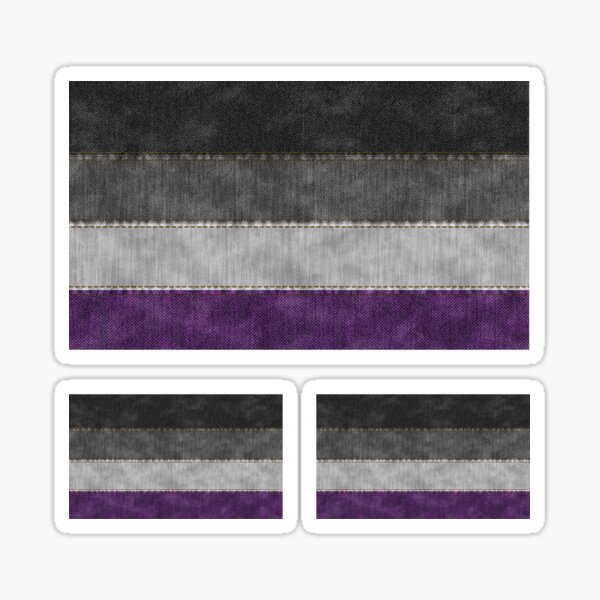 Denim Textured Seamless Asexual Pride Flag Pattern Sticker