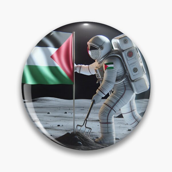 Item preview, Palestinian astronaut plants flag on moon as hope designed and sold by Last-Train.