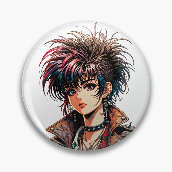 Item preview, Colorful 80's Anime Punk Girl designed and sold by aetherAI.