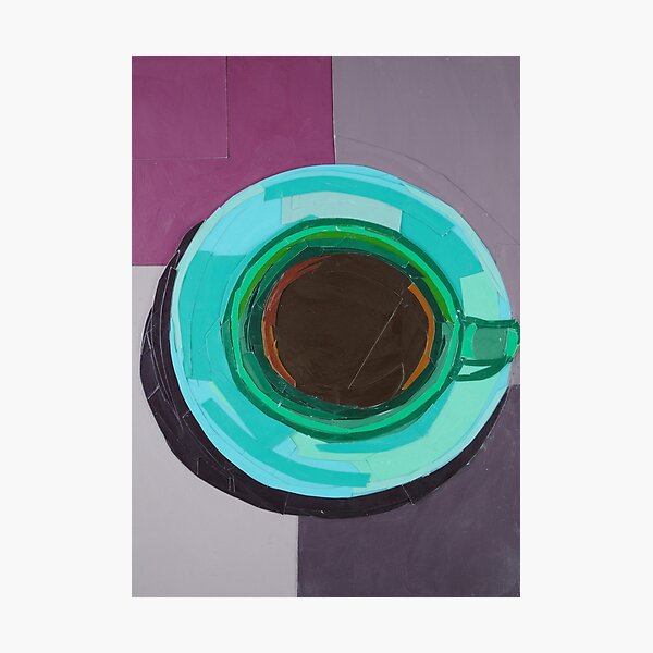 Green Coffee Cup from a Bird's Eye View Photographic Print
