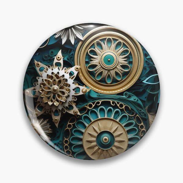 Item preview, Floral Steampunk Paperwork Cogwork Art Flowers designed and sold by Basti09.