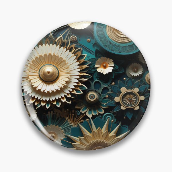 Item preview, Floral Steampunk Paperwork Cogwork Art Flowers designed and sold by Basti09.
