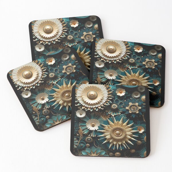 Item preview, Floral Steampunk Paperwork Cogwork Art Flowers designed and sold by Basti09.