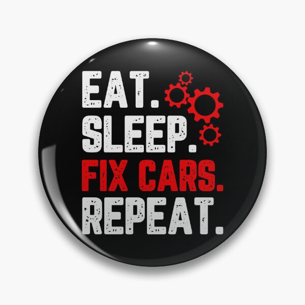 Item preview, Funny Quote Eat Sleep Fix Cars Repeat Vintage Mechanic Gear Reparing Car Matching designed and sold by LittleZea.
