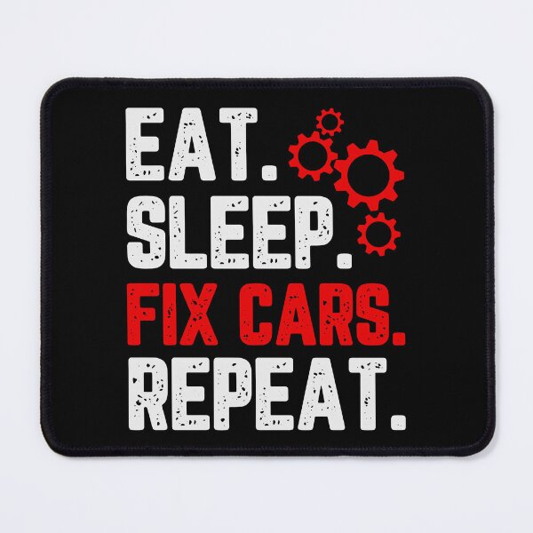 Item preview, Funny Quote Eat Sleep Fix Cars Repeat Vintage Mechanic Gear Reparing Car Matching designed and sold by LittleZea.