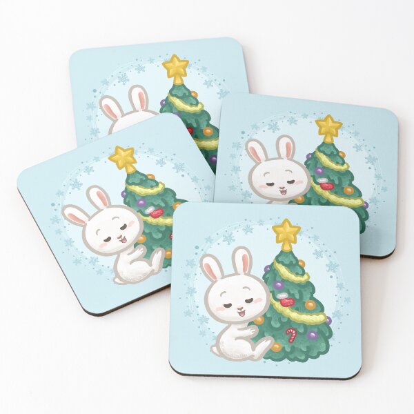 Item preview, Bunny Hugging a Christmas Tree designed and sold by Khotekmei.