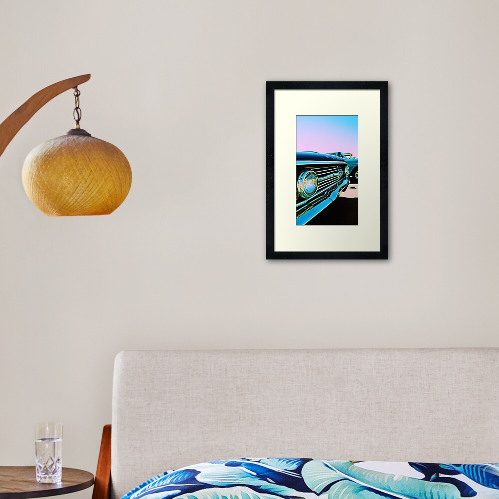 Parked Chrome Framed Art Print