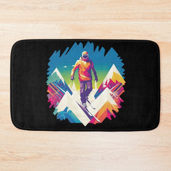 Item preview, Neon Alps: Skiers in the color rush of the mountains designed and sold by WallGemsArt.