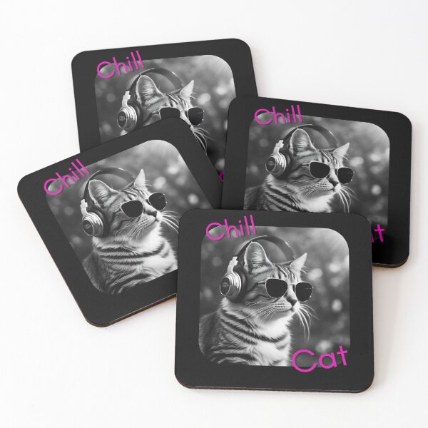 Item preview, Cool cat with headphones and sunglasses designed and sold by KarakitAI.