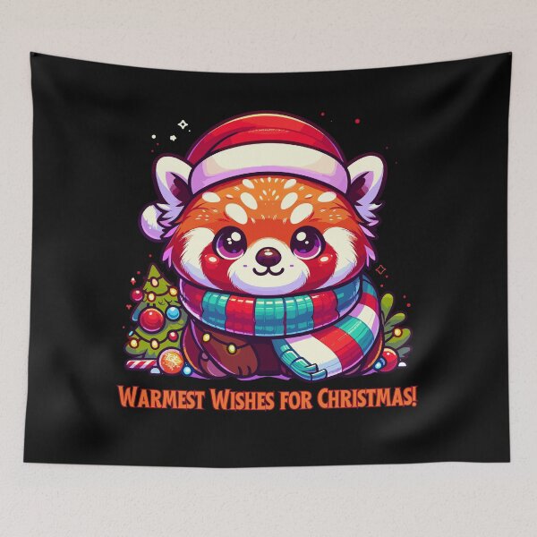 Item preview, Christmas Red Panda - Joyful Holiday Warmth Art Style designed and sold by Jurady.