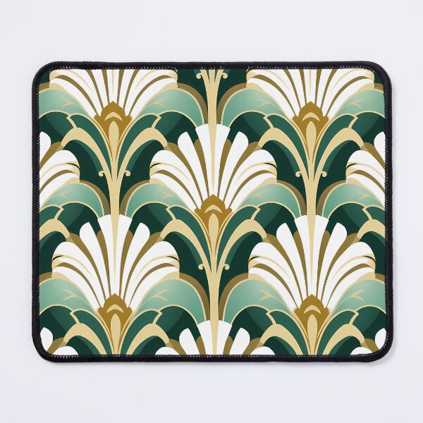 Item preview, Green white gold art deco pattern designed and sold by AnnaGo.