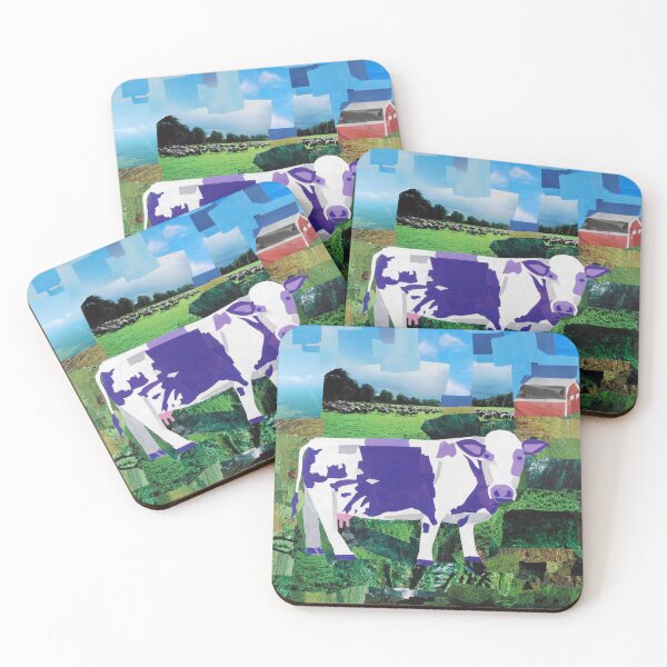 A Purple Cow's Paradise Coasters (Set of 4)