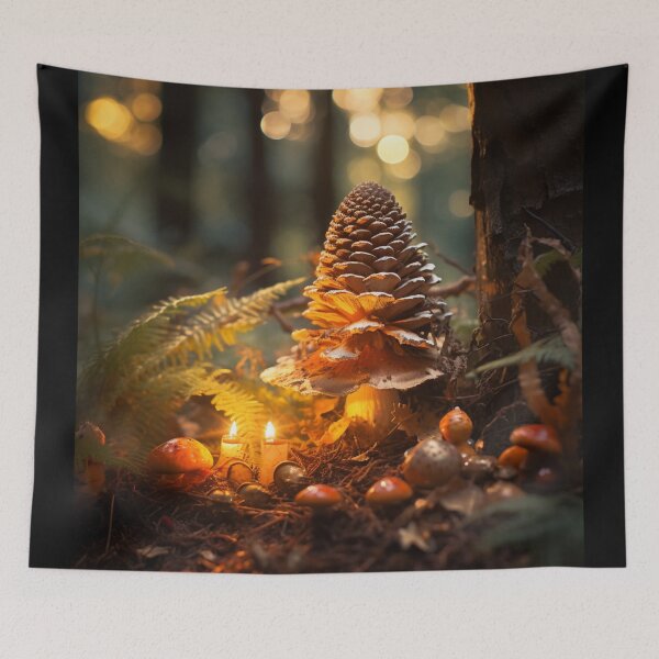Item preview, Pineforest Pinecone Mushroom House Poison Mushroom Cookie Mushroom Hunting Mushroom Winter designed and sold by OliveAndSnow.