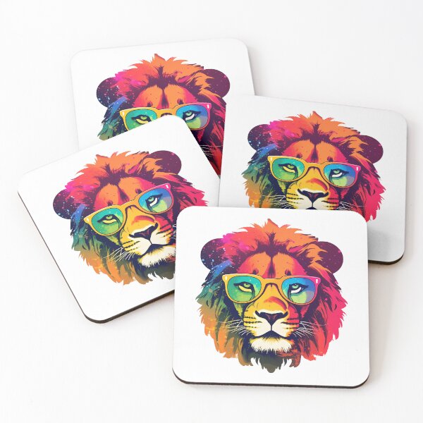 Item preview, Colorful Lion Wearing Shades  designed and sold by KD Merch.