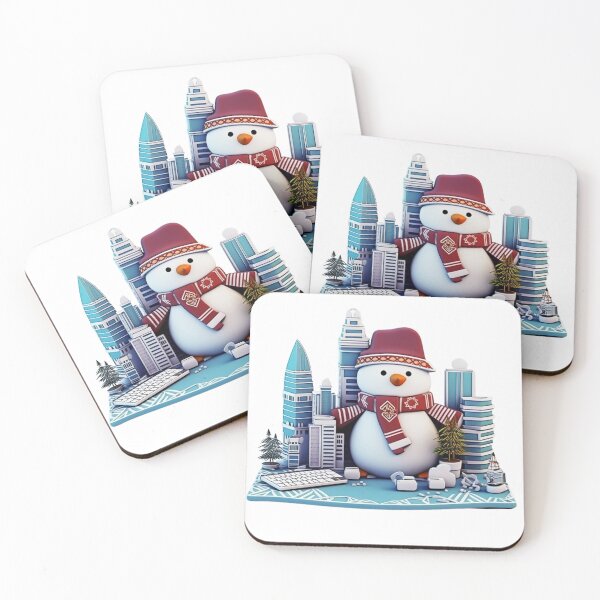 Item preview, Graphic design: Snowman standing among tall buildings in the middle of the city, very cool. designed and sold by DeepDrop Studio.