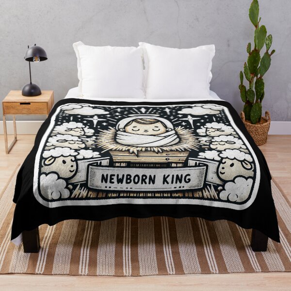Item preview, Newborn King Jesus Manger Sheep Good News Gospel designed and sold by plushism.