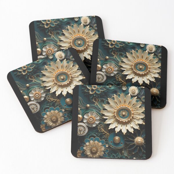 Item preview, Floral Steampunk Paperwork Cogwork Art Flowers designed and sold by Basti09.
