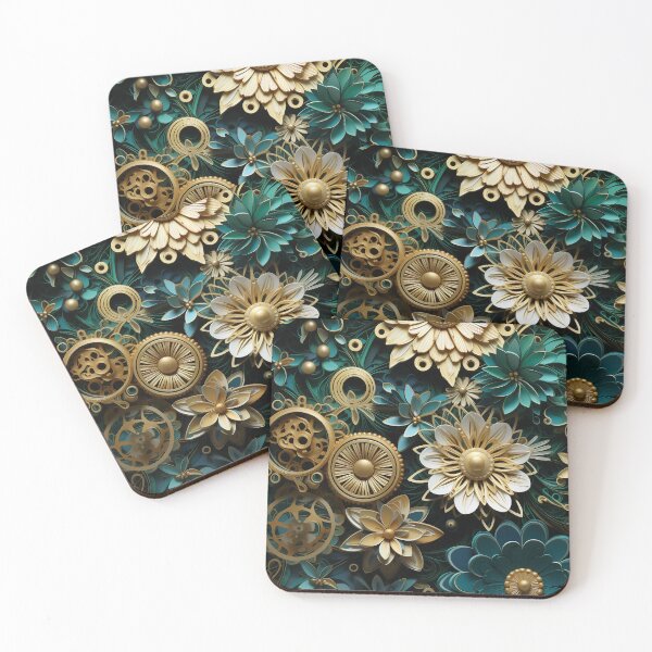 Item preview, Floral Steampunk Paperwork Cogwork Art Flowers designed and sold by Basti09.