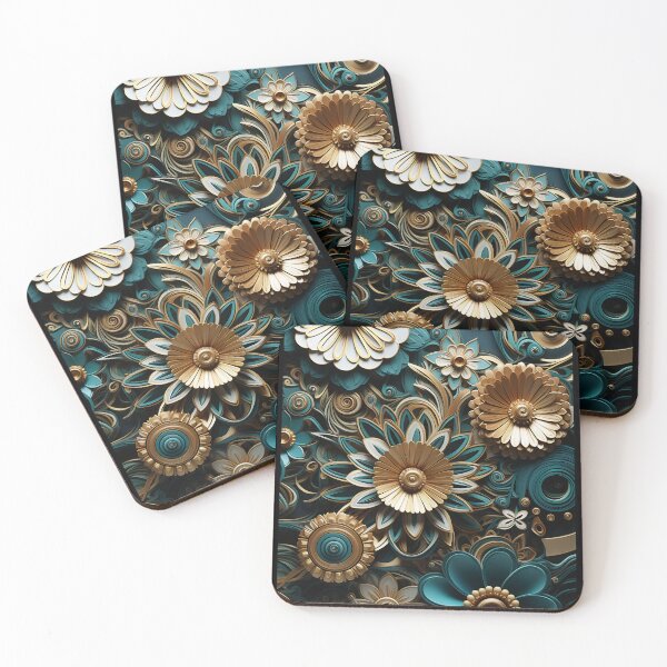 Item preview, Floral Steampunk Paperwork Cogwork Art Flowers designed and sold by Basti09.