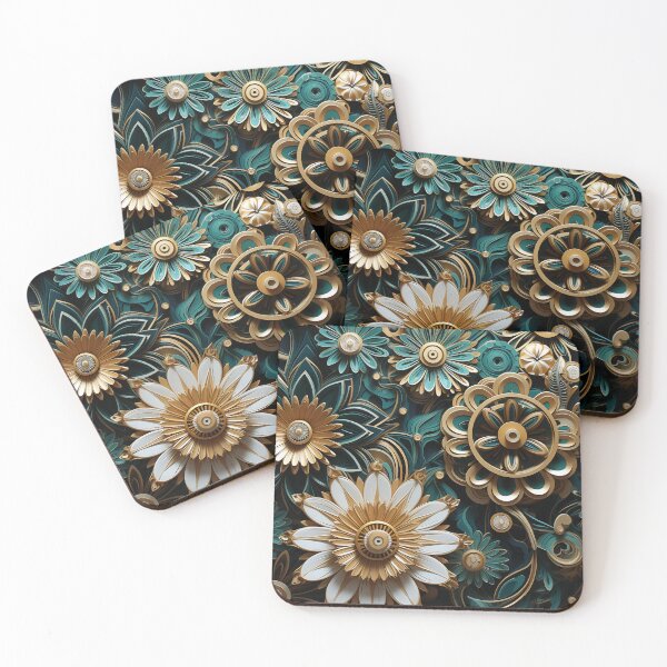 Item preview, Floral Steampunk Paperwork Cogwork Art Flowers designed and sold by Basti09.