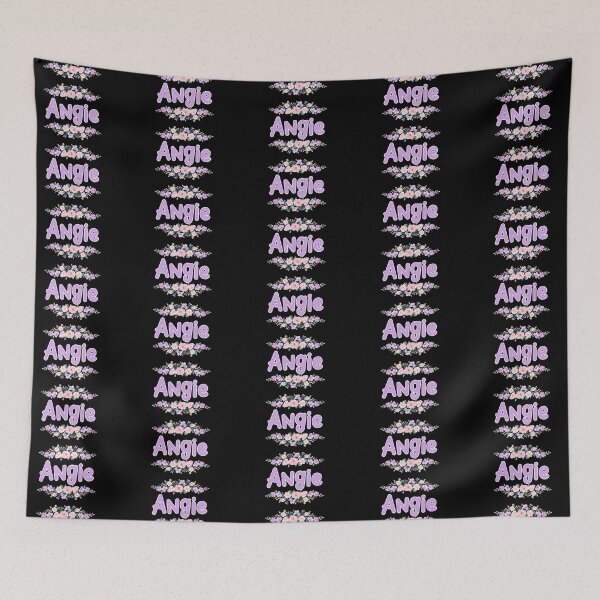 Item preview, Purple Flower Angie Name Label (Black) designed and sold by NormadWorld.