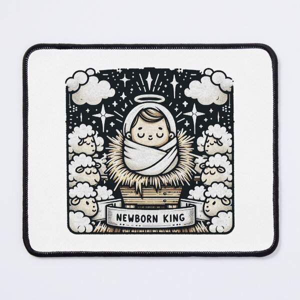 Item preview, Newborn King Jesus Manger Sheep Good News Gospel designed and sold by plushism.
