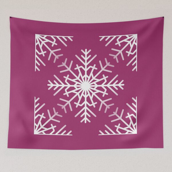 Item preview, Pink Christmas magenta snowflake winter silhouette designed and sold by by-jwp.