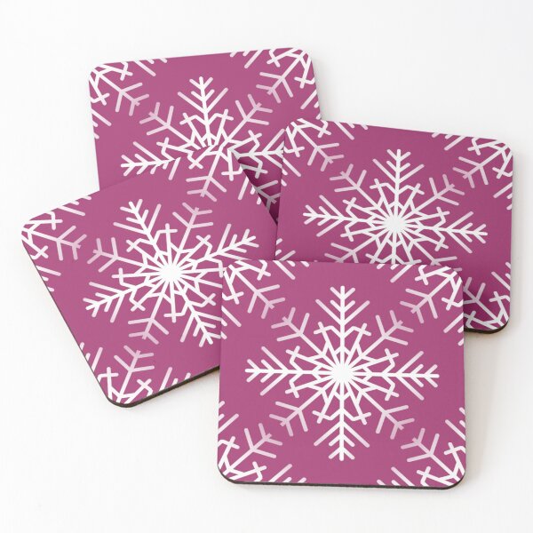 Item preview, Pink Christmas magenta snowflake winter silhouette designed and sold by by-jwp.
