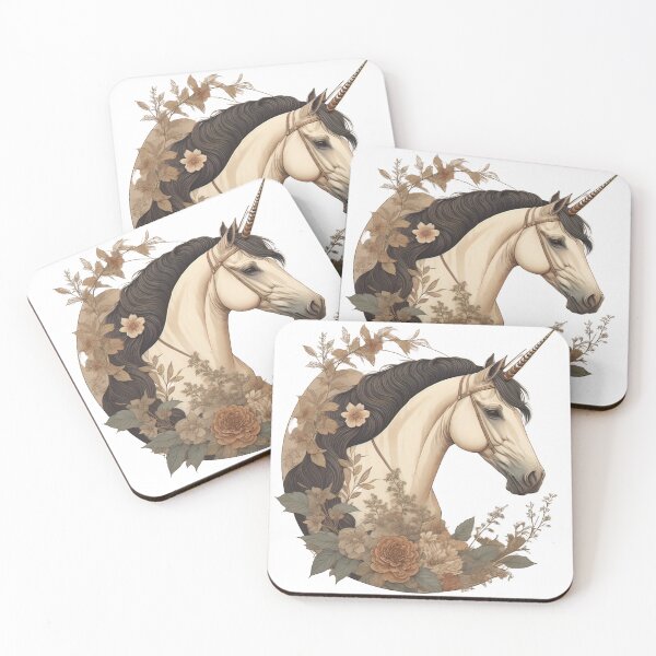 Item preview, Unicorn with long mane and beautiful flowers designed and sold by Sanan Israyilli.