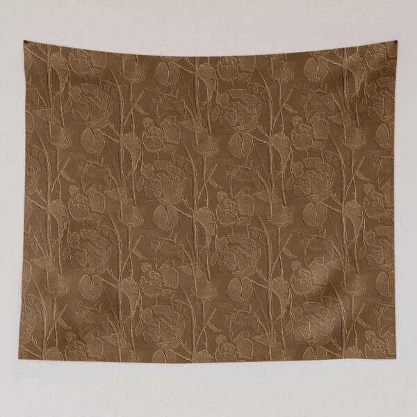 Item preview, My Patio Roses Brown Monochromatic Pattern  designed and sold by Artistestella.
